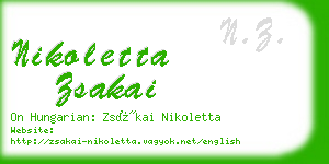 nikoletta zsakai business card